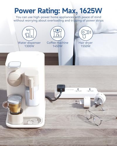 US Plug Adapter with USB Ports, Universal Extension Cord 4 FT, European, UK, Australia, India to US Plug Adapter for Travel & Life, Accepts Type A/B/C/D/E/F/G/H/I/J/K/L/N/O Plugs, Not A Converter