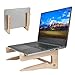 Supporto per laptop in legno, portatile, regolabile in altezza, ventilato, per computer portatile da 11 a 14 pollici, in legno massiccio, portatile, regolabile in altezza