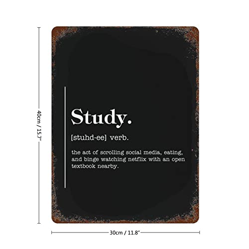 Definition Noun Study Aluminum Sign Inspirational Novelty Plaque Tin Sign Outdoor Signs And Decor Wall Decor Man Cave Bar 12"X16" Christmas Party Wall Decor Art Iron Vintage Sign #TOP1