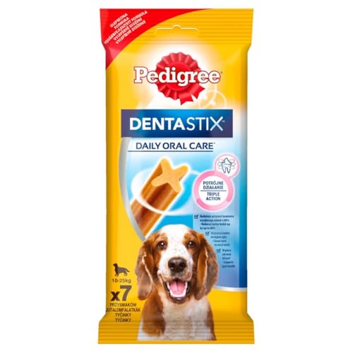 Image of Pedigree Dentastix Daily Oral Care For Dog of All Life Stages, Chicken Flavour (Medium, Pack of 7 Sticks)