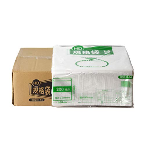 伊藤忠リーテイルリンク 紐無しHD規格袋 0.009mm 14号 200枚入x25パック