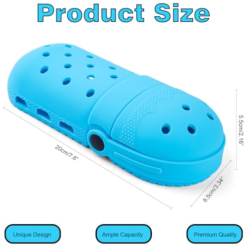 Image of elephtree Funny Shoes Shaped Silicone Pencil Holder for Teacher Appreciation Gifts Adult Pencil Storage Organizer Cute Desktop Pen case Creative Stationery Storage for Office Classroom Home (Bule)