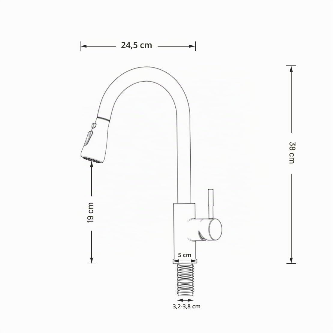 Grifo de cocina, extraíble, blanco, con ducha, giratorio de 360 ​​°, mezclador, cromado, de fregadero de una sola palanca