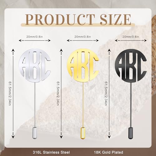 Image of Custom Lapel Pin for Women Men - Name Brooch Pin Personalized Stainless Steel for Wedding Business Party - Gold /Silver /Black Customized Jewelry Gifts