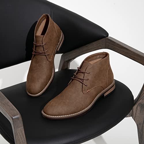 Image of Jousen Men's Chukka Boots Desert Ankle Dress Boots | Lace up, Non-slip Durable Rubber Sole, Classic style, Soft Insole, Daily Commute, Formal, Casual, Office