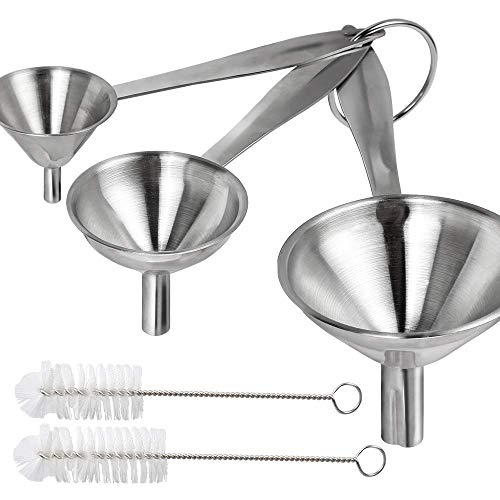 Stainless Steel Funnels, YGDZ 3pcs Small Metal Kitchen Funnels with Handy Handle