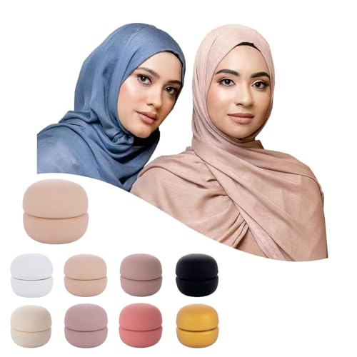 Image of Strong magnetic headscarf pin,Multi-Use Hijab Magnetic buckle,Safety Pins, used for shawls, shirts, clothes, trouser legs,scarves (4 pairs of matte) Color system