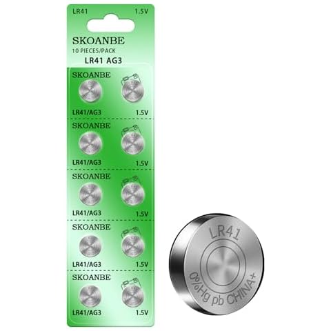 SKOANBE 10PCS LR41 392 384 192 AG3 SR41 1.5V Button Coin Cell Battery Cover