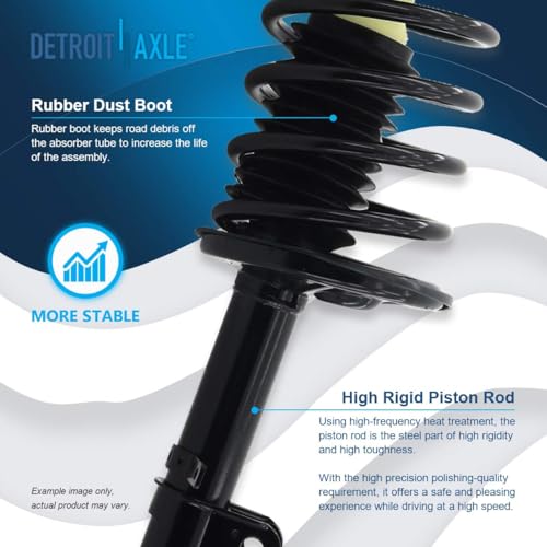 Image of Detroit Axle - 6pc Struts Kit for Chevrolet Geo Prizm Toyota Corolla, 4 Front and Rear Struts with Coil Spring Assembly 2 Front Stabilizer Sway Bar Links Replacement Suspension