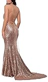 Ever Girl Mermaid Backless Long Prom Dresses for Wedding Gown 16 Rose