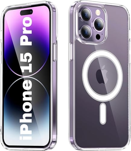 Image of REALCASE Ultra-Hybrid Back Case Cover for iPhone 15 Pro Compatible with MagSafe | Camera Protection | Hard Crystal Clear Back | Shockproof Bumper Cover Case for iPhone 15 Pro (Transparent)