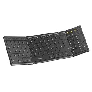 Inateck tragbare Falttastatur, 3 Bluetooth Kanäle, mit Ziffernblock