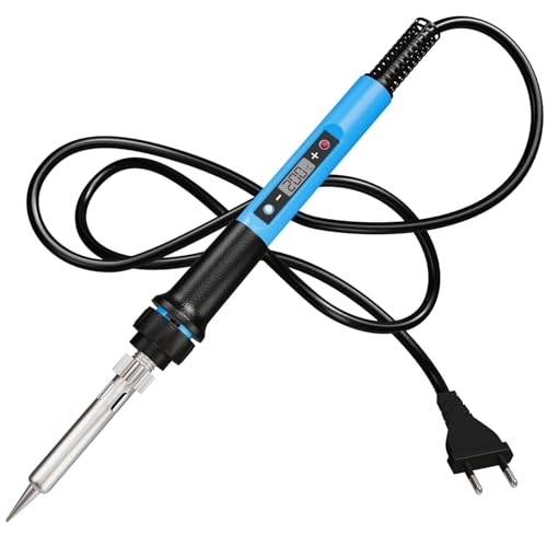 Image of LCD Digital Display Soldering Iron with 5 Additional Bits (LCD Display Iron with Solder wire Solder paste Desol Wick)