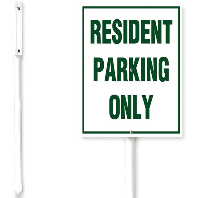 Horienteeon Resident Parking Only Sign With Stake Reserved Parking Yard Sign 8x12 Inch Business Rustproof Aluminum Yard Sign With Stake Outdoor Yard Decorations Home Garden Lawn
