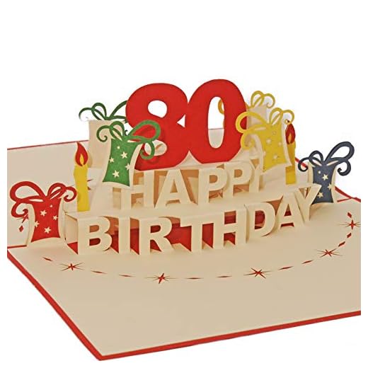 Favour Pop Up tarjeta de felicitación para 80 cumpleaños redondos. Una originelle 3d tarjeta de felicitación, un de mano gearbeitetes Filigrana de arte.