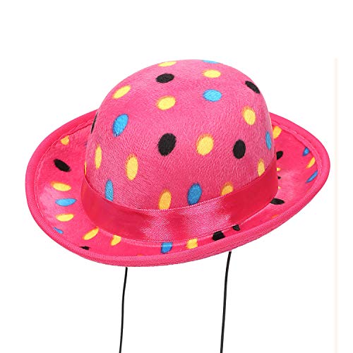 WIDMANN MILANO PARTY FASHION - Mini Bombetta Clown Ross a Pois in Velluto brinquedo, multicolorido, normal (Widmann Srl WDM68574)