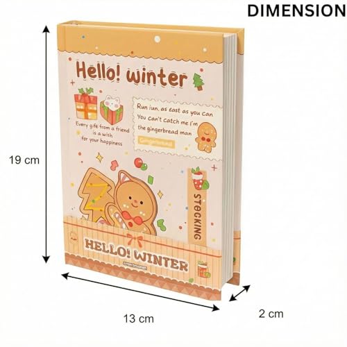 Image of FunBlast Diary for Girls - Christmas Kawaii Diary for Kids, Journal Diaries for Girls, Notepad for Students Stationary Items, Birthday Gifts (128 Sheets) (Brown-)