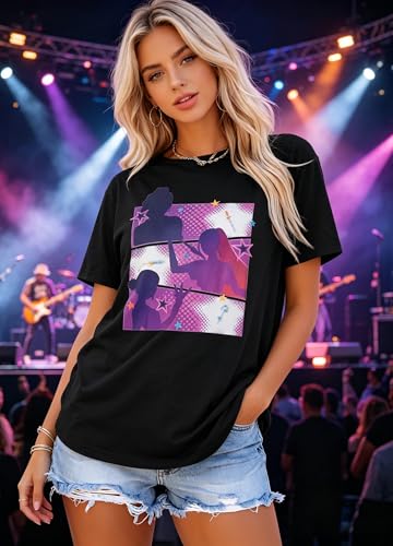 VILOVE Music Shirts Girls Y2K Style T-Shirt Movie Fans Gifts Merch Black — view 6