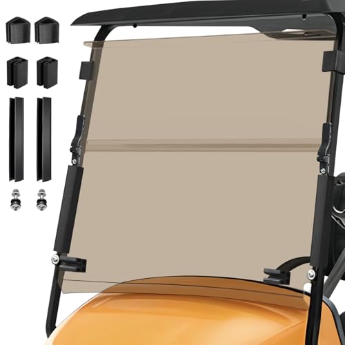 iLSKW Golf Cart Foldable Windshield 5MM Thickness Fits 2014+ EZGO