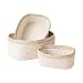 Rope Woven Storage Baskets Set of 3 - Natural Corn Skin White Shelves Baskets, Baby Nursery Small Baskets, Organizer for Nursery Decor Gift　