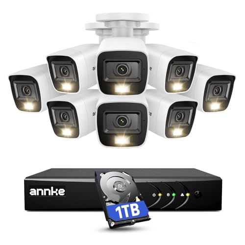 ANNKE Home Wired Camera Security System with Audio, 8CH 3K Lite H.265+ AI DVR with 1 TB Hard Drive...
