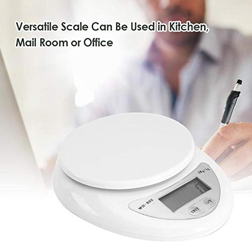 Electronic Multifunctional Weighing Scale,5kg/1g Digital Scale LCD Scales Kitchen Balance Weight Diet Food Tools Accurate Measurement (One Color)