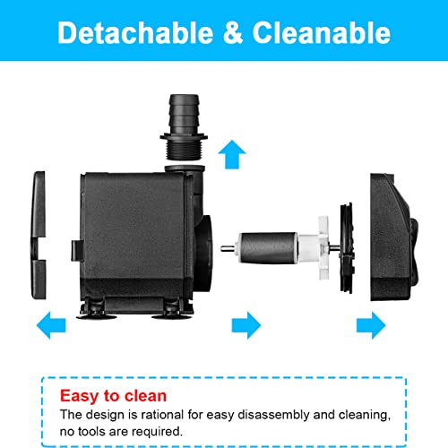 Lyqily 740Gph Ultra Quiet 55W Submersible Water Pump With 8.5Ft High Lift For Fountains, Hydroponics, Ponds, Aquariums #TOP4