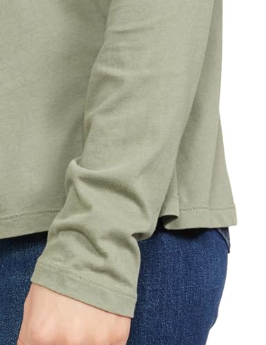 Image of Marks & Spencer Womens Solid Cotton Crew Neck Regular Fit Long Sleeve Top