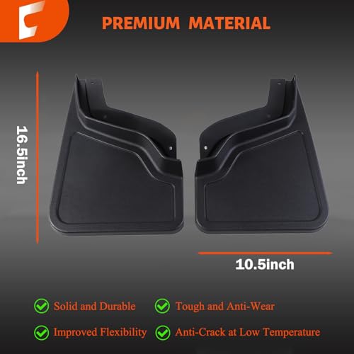Image of Mud Flaps Splash Guards for Hummer EV Pickup Accessories No Drilling Mudguard Splash Guards Mudflaps Dirty Fenders for Hummer EV Truck 2022 2023 2024 2025 2026 (Black)