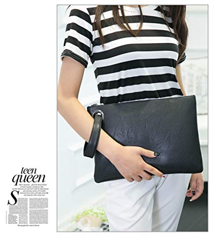 Image of DIHKLCIO Evening Bags Purse Envelop Clutch Chain Shoulder Womens Wristlet Handbag Foldover Pouch black