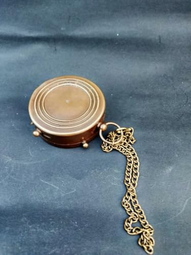 Brújula de latón grabada con estuche de cuero, regalo náutico marino único miniatura 3