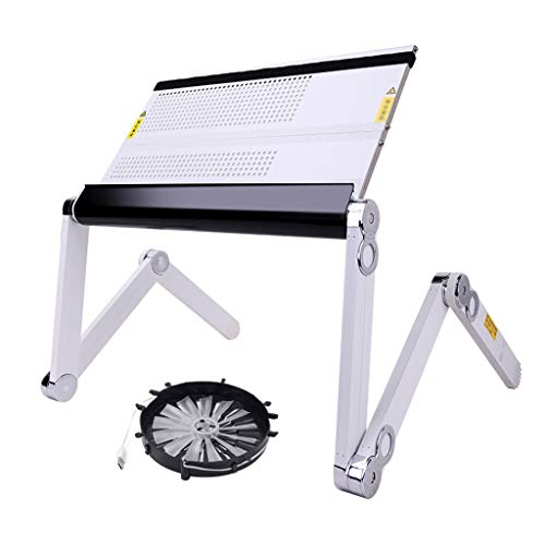 Preisvergleich Produktbild Wz Laptoptisch Höhenverstellbar, Betttisch Sofa Wärmeableitung Pad Erhöhen Base Faltbares Frühstückstablett Mit Lüfter (Farbe : Weiß, größe : L 52X24.5cm)