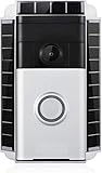 Solar Charger Mount Compatible with Ring Video Doorbell 1 - Continuous Charging for Maximum Efficiency (White)