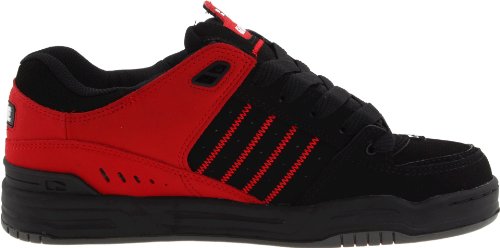 Image of Globe Mens Fusion Skate Shoes, Black /Moto Red, 7.5 D (M) US