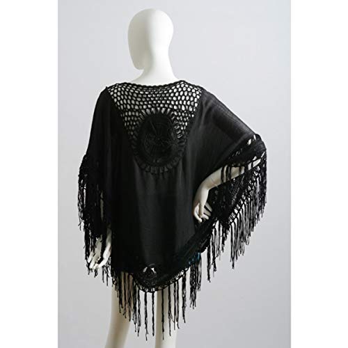 Womens Floral Crochet Lace Beach Swimsuit Medallion Tassel Kimono Cardigan3