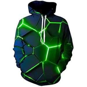 ALISISTER uniseks trui voor dames en heren, 3D-print, capuchontrui met lange mouwen, sweatshirt met zakken