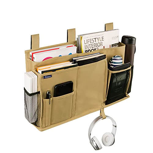 Image of Surblue Caddy Hanging Organizer Bedside Storage Bag for Bunk and Hospital Beds (Khaki)