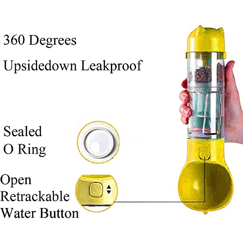 Updated Dog Water Bottle, 4 in 1 Portable Bpa Free Leak Proof Dispenser 300ml 10oz for Cat Outdoor Food Treats Water… - Image 5