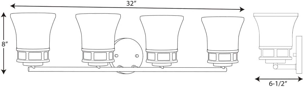 Progress Lighting 4 Light Bathroom Vanity Light, Coastal Style Modern Bath Lighting Fixture with Etched White Glass Shade for Over the Mirror, Reversible Mounting, Cascadia Collection, Antique Bronze