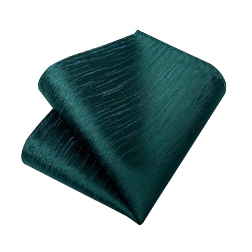 Image of DiBanGu Mens Silk Necktie Solid Color Tie and Pocket Square Cufflink Tie Clip Set Woven Plain Ties for Men Wedding Party