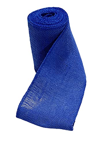AAYU Natural Jute Wide Royal Blue Burlap Ribbon 5inch X 15 ft Eco Friendly, DIY Gift Wrapping, Weddings, Tie Backs Home Decor Crafts Christmas Decoration