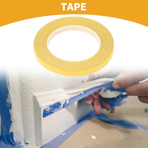 Image of 1 Pc Painters Tape Masking Master Tape Easy Removal Yellow 5000x1x0.01cm / 54.68 Yards x 0.39 Inches x 140um