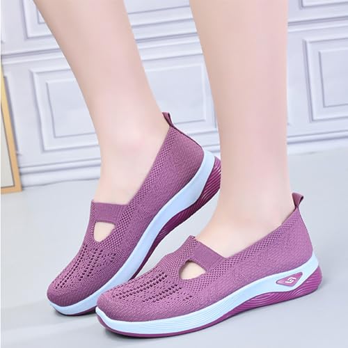 Image of Women's Slip-on Loafers, Casual Walking Shoes, Breathable Sneaker, Non-Slip & Comfortable & Light-Weight