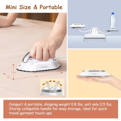 Image of Newbealer Travel Iron Set, 100-240V Mini Dry Iron for Clothes (No Steam)