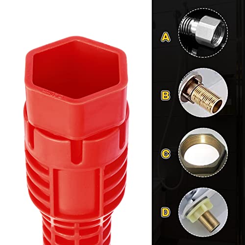 8-in-1 Faucet and Sink Installer Sink Tools Multifunctional Wrench Plumbing Tool Plumber Sink Wrench Installation Pipe Extractor for Plumbing Toilet Bowl Bathroom Kitchen (Red)