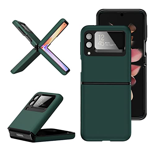 WOLAFOO Funda para Galaxy Z Flip 3 5G, Flip 3 Fundas para teléfono celular, PC rígida delgada y duradera Funda protectora para teléfono Samsung Galaxy Z Flip 3 5G 2021 (verde) Cover