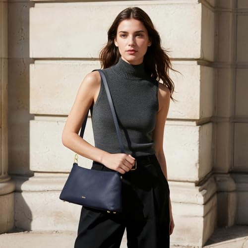 Bolso cruzado de cuero auténtico Kattee para mujer miniatura 3