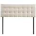 Modway Lily Tufted Linen Fabric Upholstered Queen Headboard in Ivory