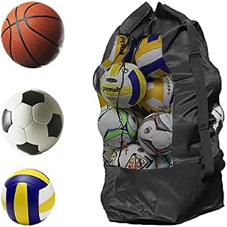 Extra Large Mesh Ball Bag, 15-20 Ball Net Bag, Drawstring Football Shoulder Bag, Waterproof Traning Ball Storage Bag For Basketball Soccer Volleyball Rugby (110 x 49cm)