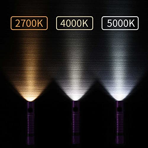 Wurkkos Fc11 Powerful Little Flashlights 90Cri Maximum Output 1300Lm Edc Torch,Ip67 Waterproof Flashlight,Magnetic Tailcap,Great For Walking Home Use(Purple-5000K) #TOP1